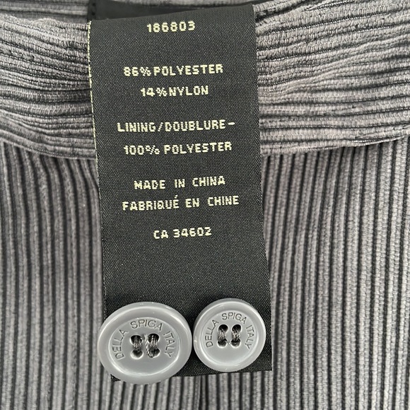 🔥5/$20🔥Della Spiga Women’s Corduroy Skirt Lined Grey Size 12 Made in Italy - Picture 7 of 7
